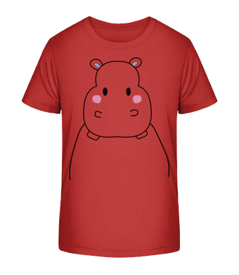 Hippopotame Mignon - T-shirt bio Enfant Stanley Stella 2.0 - Rouge - Devant