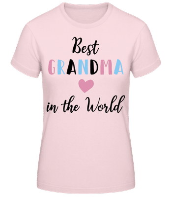 Best Grandma In The World - Women's Basic T-Shirt - Pink - Front