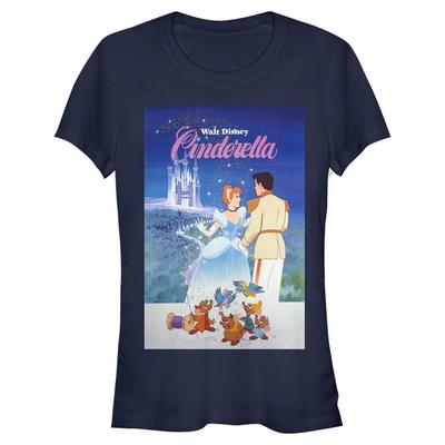 Disney - Cendrillon - Popelka Poster - Femme T-shirt - Bleu marine - Devant