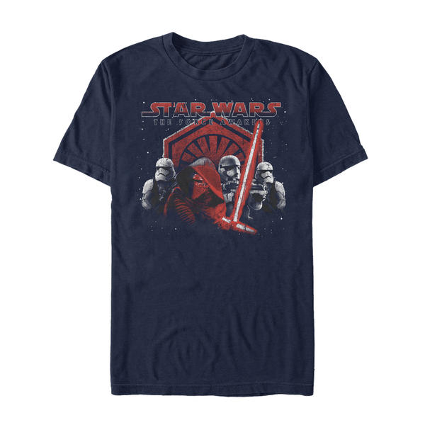 Aperçu: Star Wars - Le Réveil de la Force - Kylo & Stormtroopers Break Forth - Homme T-shirt - Bleu marine - Devant