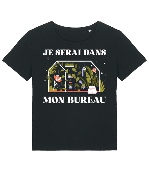 Aperçu: Je Serai Dans Mon Bureau - T-shirt bio Femme Stanley Stella 2.0 - Noir - Devant