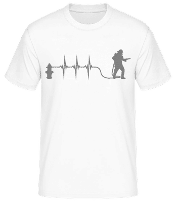 Feuerwehrmann Herzschlag - Männer Basic T-Shirt - Weiß - Vorne