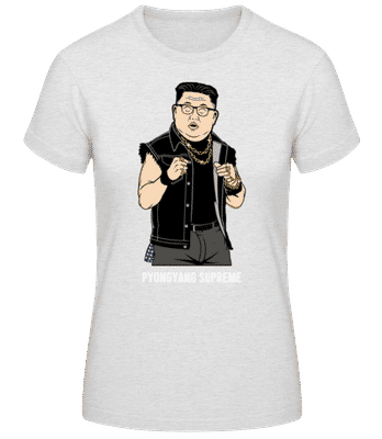 Kim Jong Un Pyongyang Supreme - Dámske basic tričko - Melírovo šedá - Predné