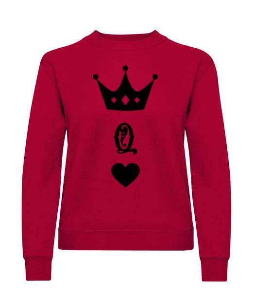 Aperçu: Dame Couronne - Sweatshirt Femme - Rouge - Devant