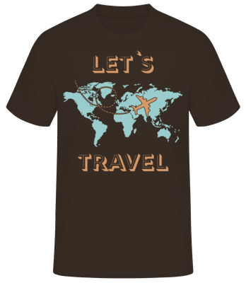 Let Us Travel - Pánské basic tričko - Hnědá - Napřed