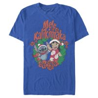 Disney - Lilo & Stitch - Lilo & Stitch Mele Kalikimaka Stitch - Men's T-Shirt - Royal blue - Front