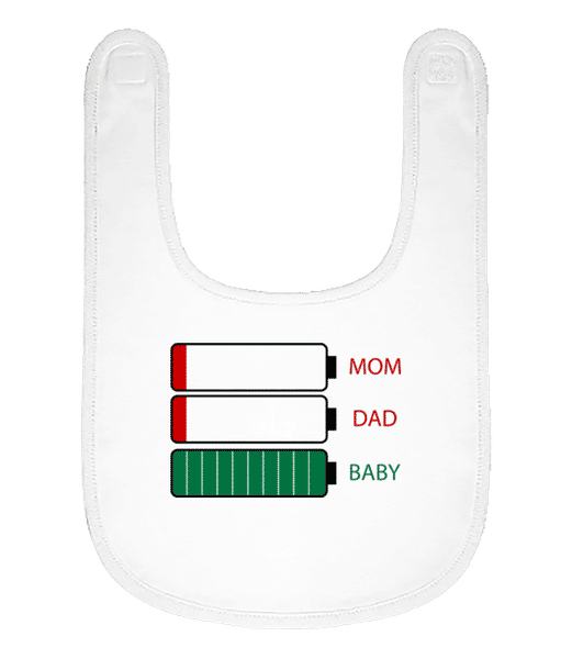 Preview: Family Energie - Organic Baby Bib - White - Front