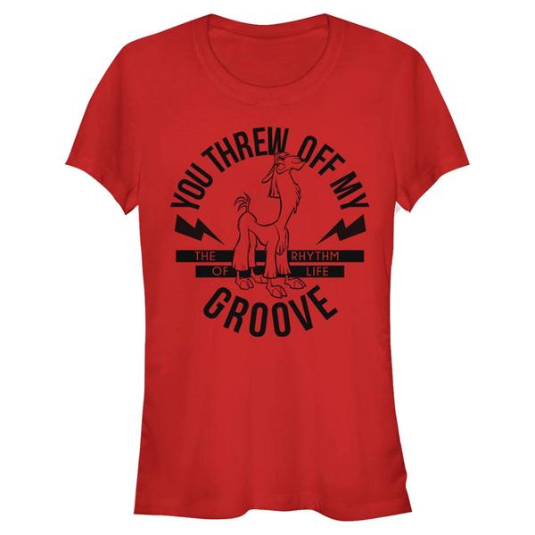 Aperçu: Disney - Kuzco l'empereur mégalo - Llama Groove Stamp - Femme T-shirt - Rouge - Devant