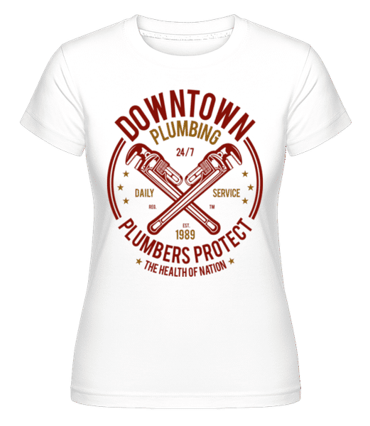 Aperçu: Downtown Plumbing -  T-shirt Shirtinator femme - Blanc - Devant