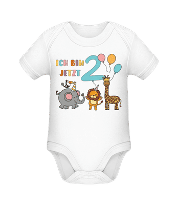 Ich Bin Jetzt Zwei - Baby Bio Strampler - Weiß - Vorne