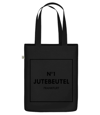 N1 Jutebeutel Frankfurt - Bio Tasche - Schwarz - Vorne
