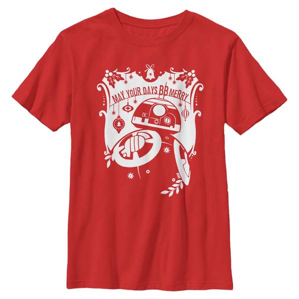 Aperçu: Star Wars - Le Réveil de la Force - BB-8 BB Merry - Christmas - Enfant T-shirt - Rouge - Devant