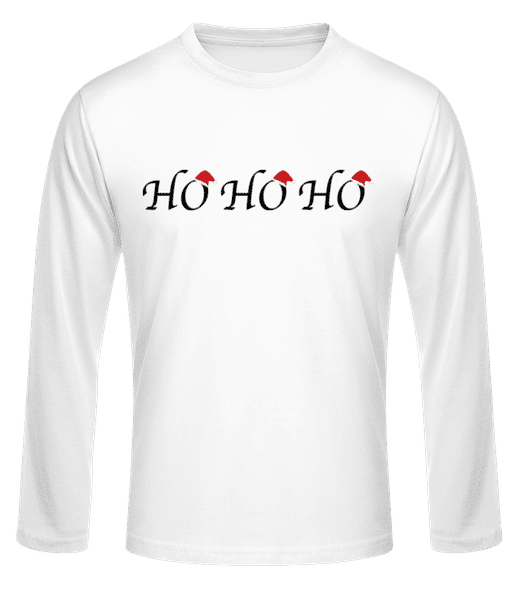 Aperçu: Ho Ho Ho - T-shirt à manches longues standard Homme - Blanc - Devant