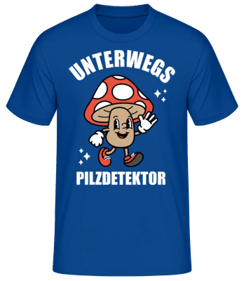 Unterwegs Pilzdetektor - Männer Basic T-Shirt - Royalblau - Vorne