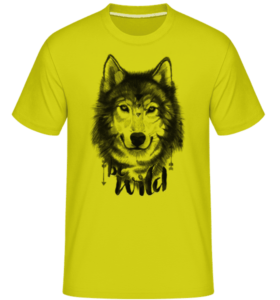 Preview: Wolf Be Wild -  Shirtinator Men's T-Shirt - Lime - Front