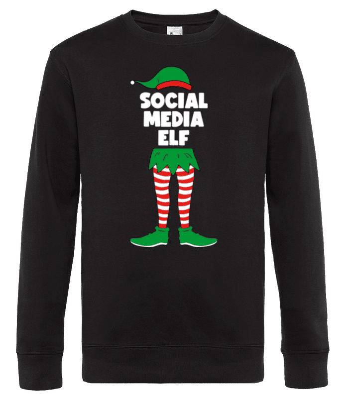 Vorschau: Social Media Elf - Männer Standard Pullover - Schwarz - Vorne