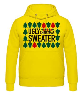 Ugly Christmas Sweater - Männer Hoodie - Gelb - Vorne