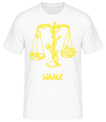 Kritzel Stil Sternzeichen Waage - Männer Basic T-Shirt - Weiß - Vorne