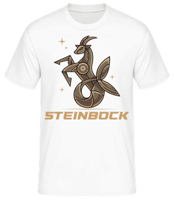 Mecha Roboter Sternzeichen Steinbock - Männer Basic T-Shirt - Weiß - Vorne