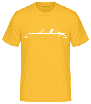'Porsche 911 Targa Whale.' Silhouette - Männer Basic T-Shirt - Goldgelb - Vorne