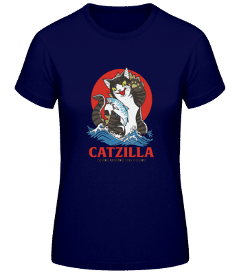 Catzilla Color - T-shirt standard Femme - Bleu marine - Devant