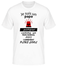 Papa Pompier Cool - T-shirt standard Homme - Blanc - Devant