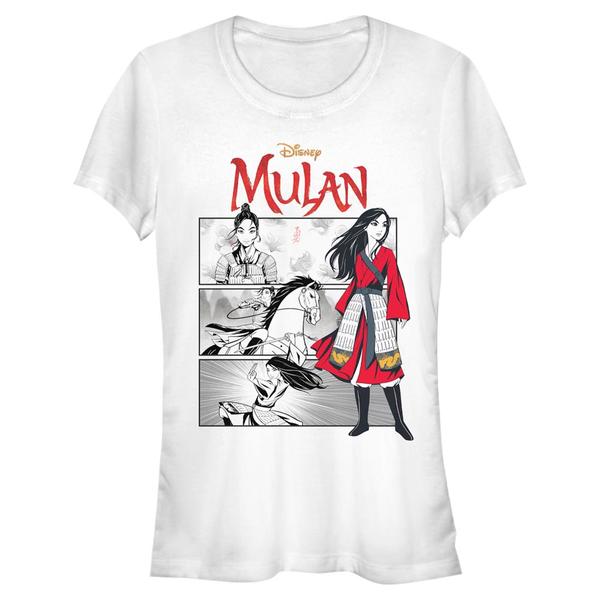 Aperçu: Disney - Mulan - Mulan Comic Panels - Femme T-shirt - Blanc - Devant