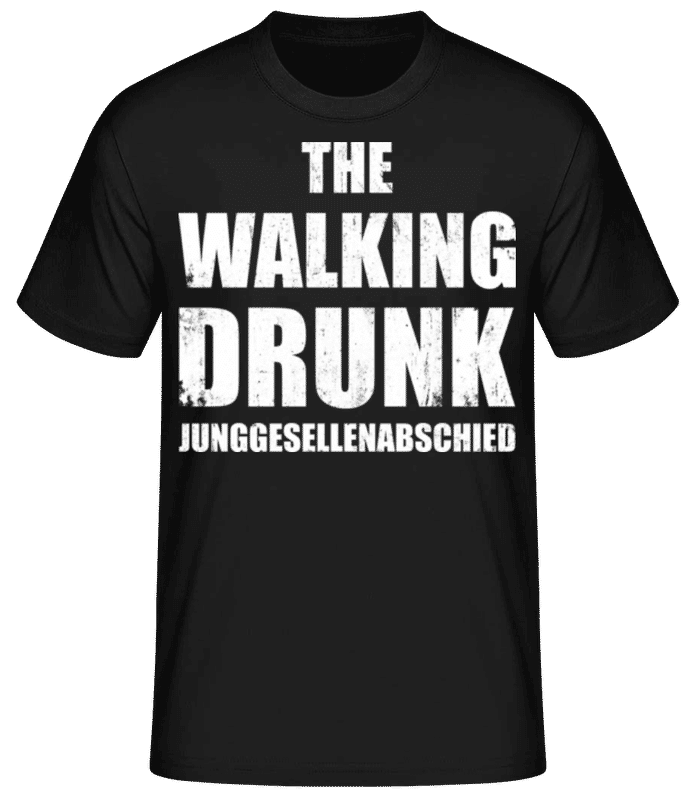 Vorschau: JGA The Walking Drunk - Männer Basic T-Shirt - Schwarz - Vorne