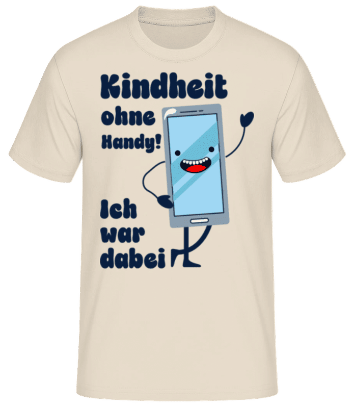 Vorschau: Kindheit Ohne Handy - Männer Basic T-Shirt - Creme - Vorne