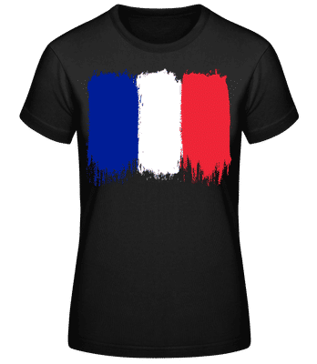 Country Flag France - Camiseta básica de mujer - Negro - delante