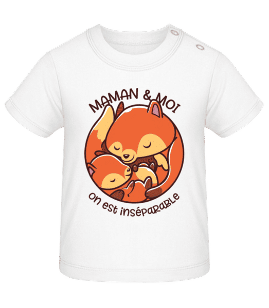 Aperçu: Maman Moi On Est Inséparable - T-shirt Bébé - Blanc - Devant