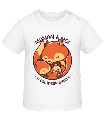 Maman Moi On Est Inséparable - T-shirt Bébé - Blanc - Devant