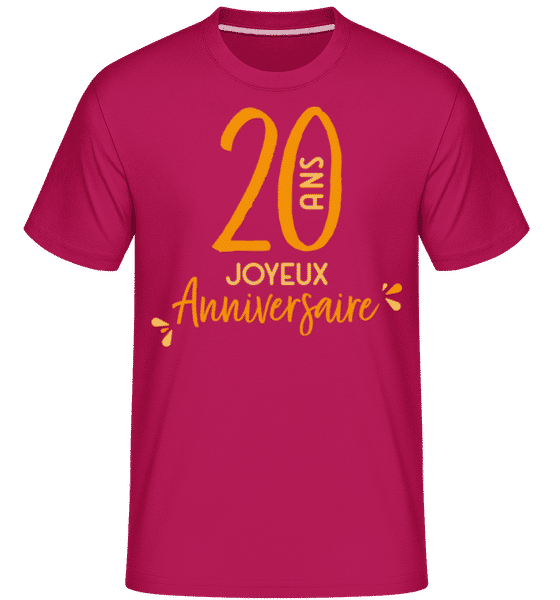 Aperçu: 20 Ans Joyeux Anniversaire -  T-Shirt Shirtinator homme - Magenta - Devant