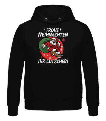 Frohe Weihnachten Lutscher - Männer Hoodie - Schwarz - Vorne