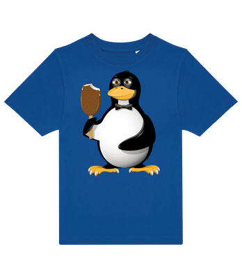 Penguin Is Eating An Ice Cream - Camiseta niño B&C - Azul real - delante