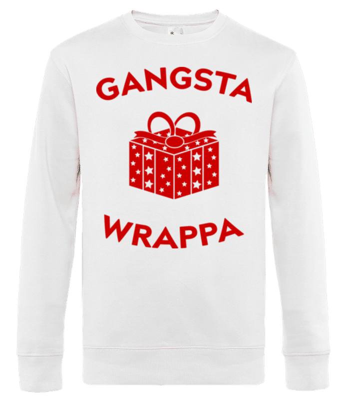 Vista previa: Gangsta Wrappa - Sudadera estándar para hombre - Blanco - delante