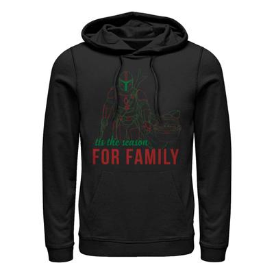 Star Wars - The Mandalorian - Mandalorian & the Child Family Time - Christmas - Unisex Sweat à capuche - Noir - Devant