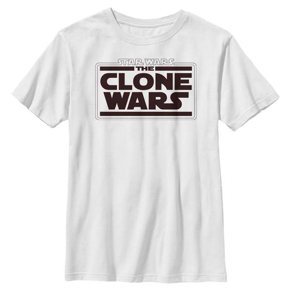 Aperçu: Star Wars - The Clone Wars - Logo Clone Wars - Enfant T-shirt - Blanc - Devant