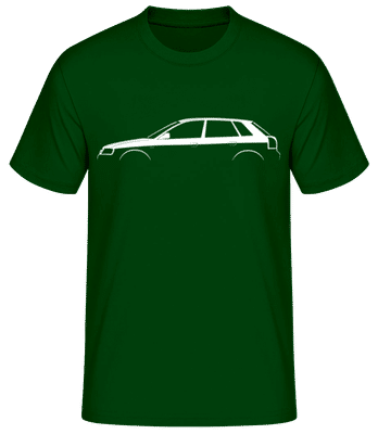 'Audi A3 Sportback (8L)' Silhouette - Pánské basic tričko - Bottle green - Napřed