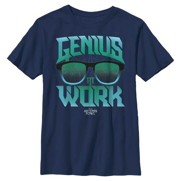 Vorschau: Disney Classics - Artemis Fowl - Text Genius Working - Kinder T-Shirt - Marine - Vorne
