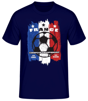Fußball Frankreich Fahne - Männer Basic T-Shirt - Marine - Vorne