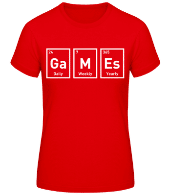 Games Periodic Design - Women's Basic T-Shirt - Red - Front