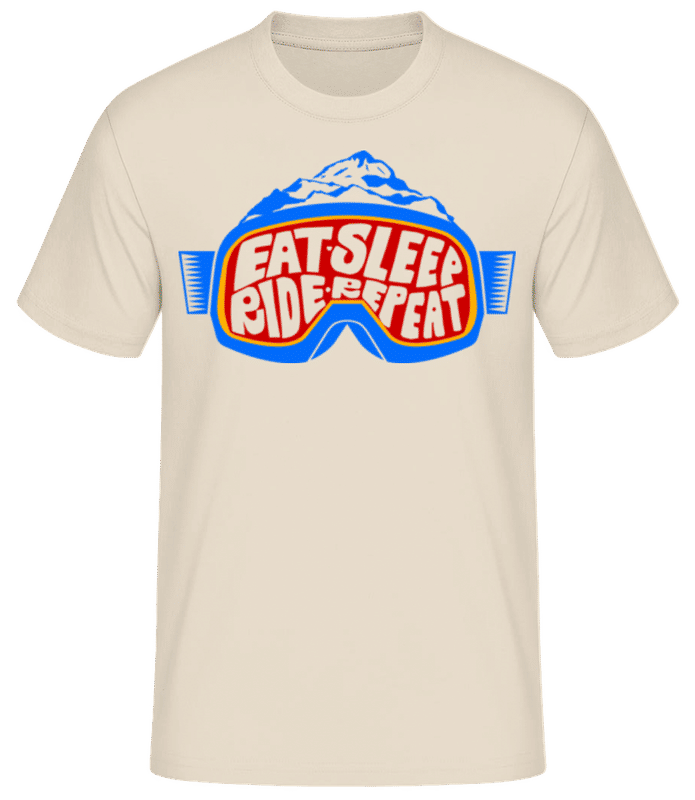 Náhled: Eat Sleep Ride Repeat Color - Pánské basic tričko - Krémová - Napřed