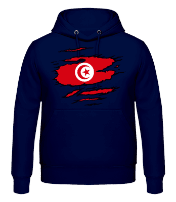 Ripped Flag Tunisia - Männer Hoodie - Marine - Vorne