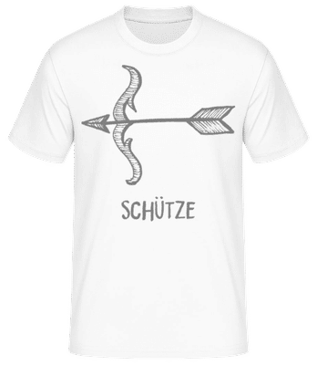 Kritzel Stil Sternzeichen Schütze - Männer Basic T-Shirt - Weiß - Vorne
