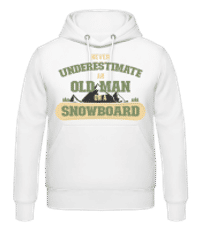 Never Underestimate An Old Man - Sweat à capuche Homme - Blanc - Devant