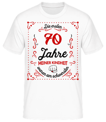 Die Ersten 70 Jahre - Männer Basic T-Shirt - Weiß - Vorne