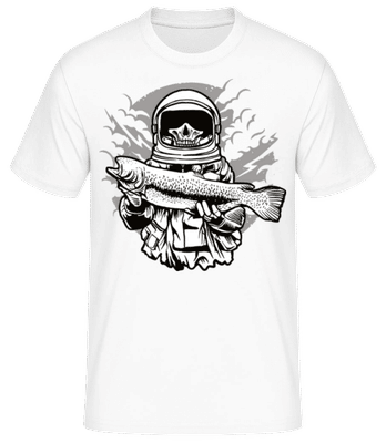 Astronaut Fishing - Pánské basic tričko - Bílá - Napřed