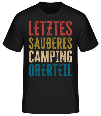 Letztes Sauberes Camping Oberteil - Männer Basic T-Shirt - Schwarz - Vorne