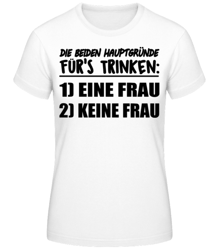 Vorschau: Gründe Zu Trinken - Frauen T-Shirt B&C - Weiß - Vorne